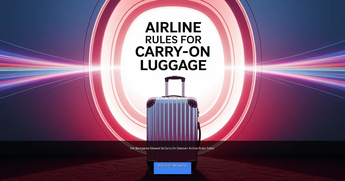 Are Backpacks Allowed As Carry On Discover Airline Rules Today