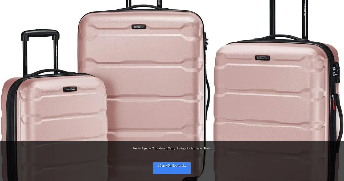 Are Backpacks Considered Carry On Bags for Air Travel Rules