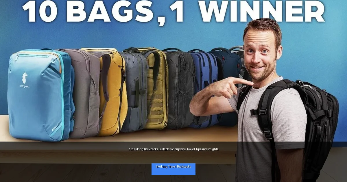 Are Hiking Backpacks Suitable for Airplane Travel Tips and Insights