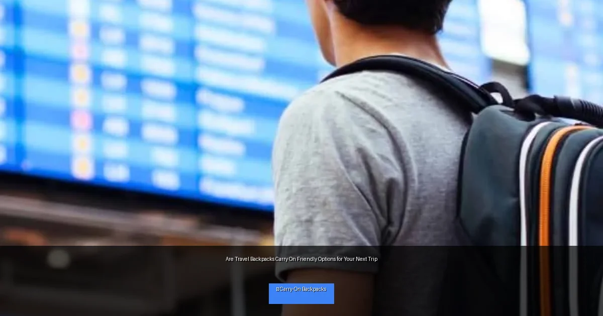 Are Travel Backpacks Carry On Friendly Options for Your Next Trip