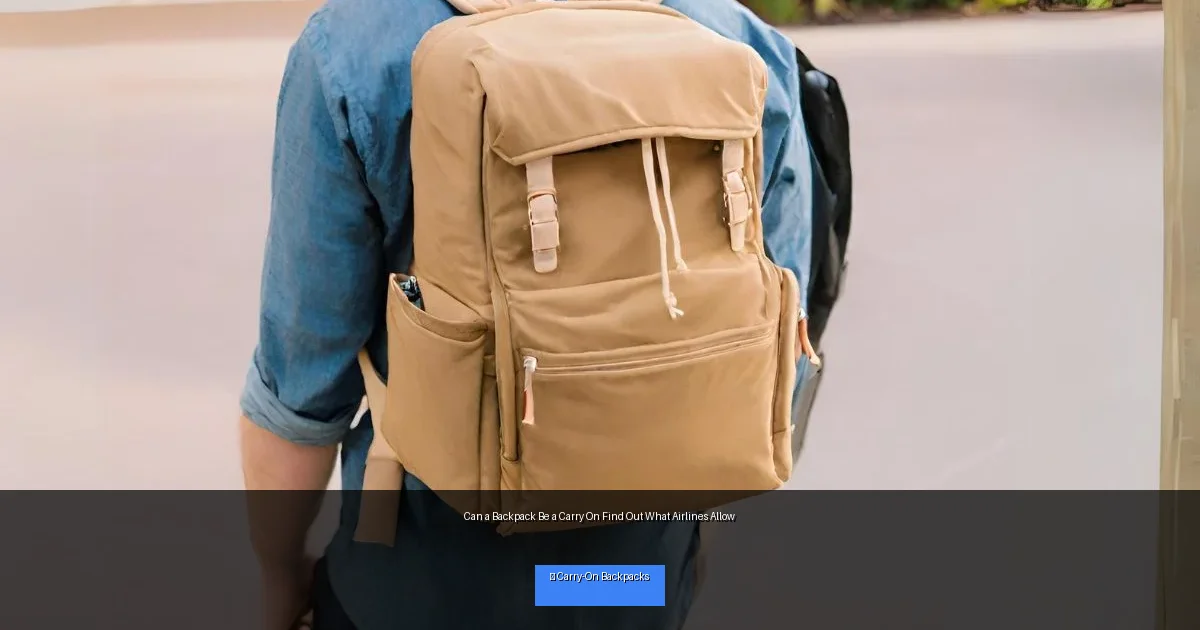 Can a Backpack Be a Carry On Find Out What Airlines Allow