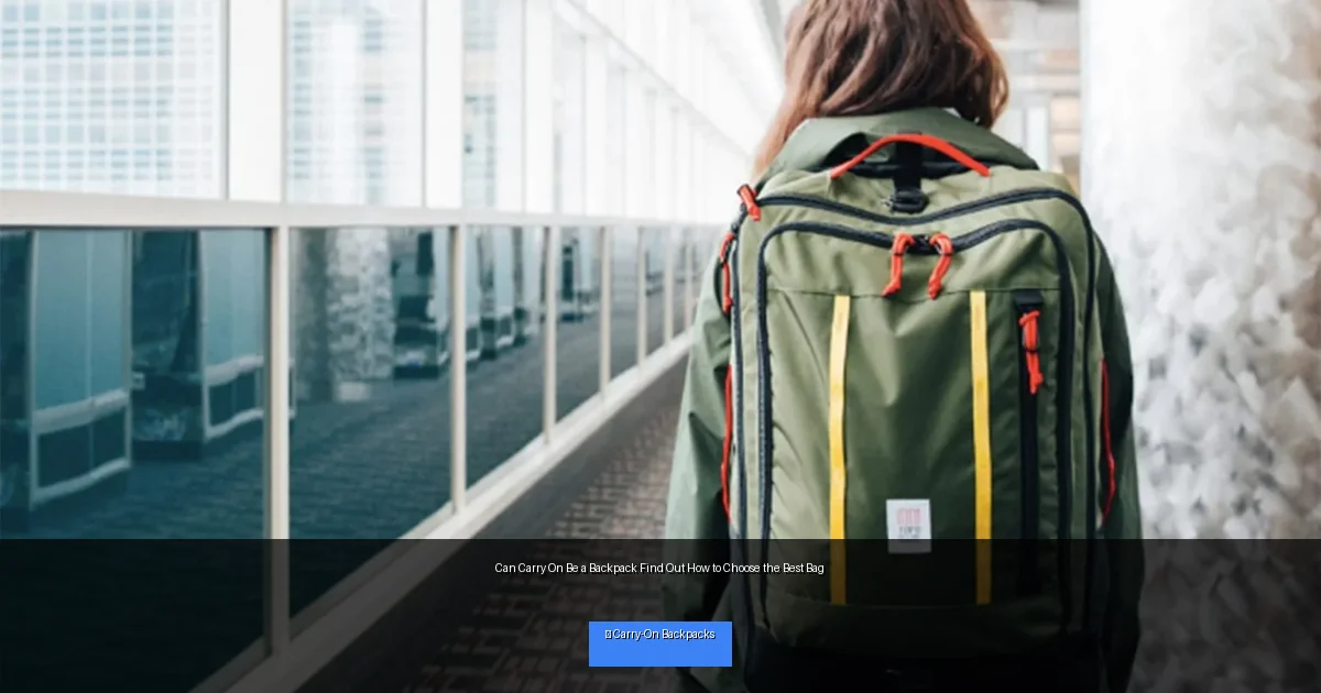 Can Carry On Be a Backpack Find Out How to Choose the Best Bag