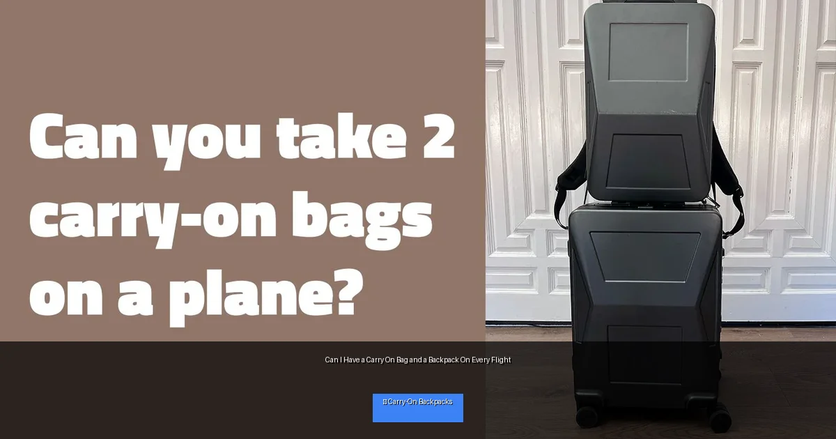 Can I Have a Carry On Bag and a Backpack On Every Flight