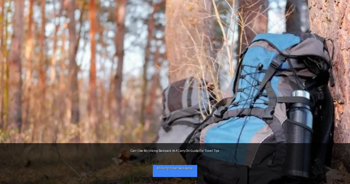 Can I Use My Hiking Backpack As A Carry On Guide For Travel Tips