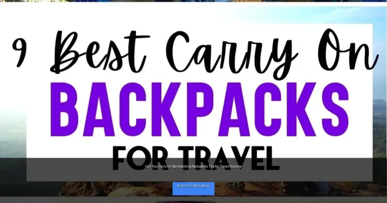 Can You Carry On Backpacking Backpacks Tips for Travel Success