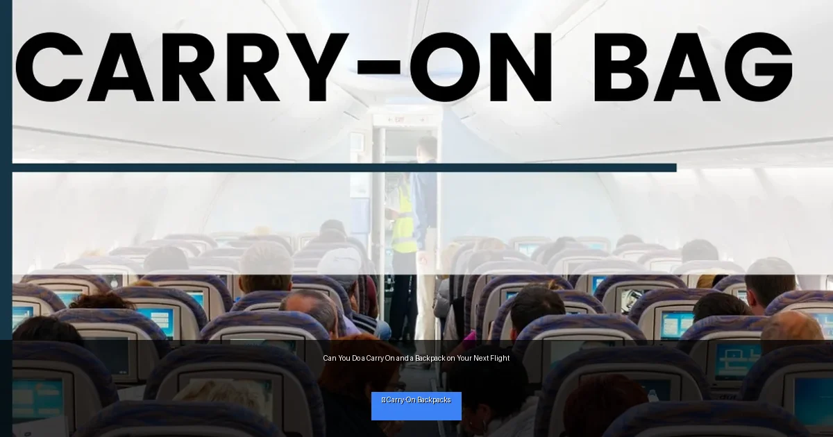 Can You Do a Carry On and a Backpack on Your Next Flight
