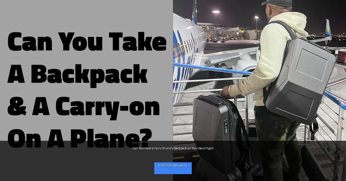 Can You Have a Carry On and a Backpack on Your Next Flight