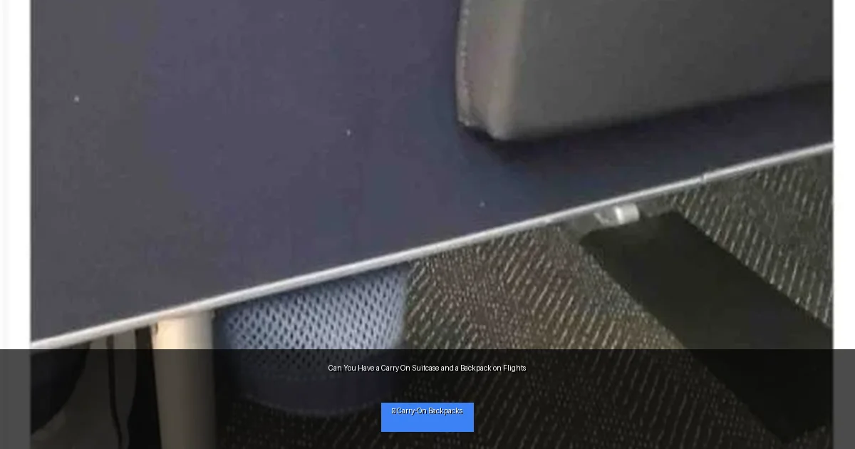 Can You Have a Carry On Suitcase and a Backpack on Flights