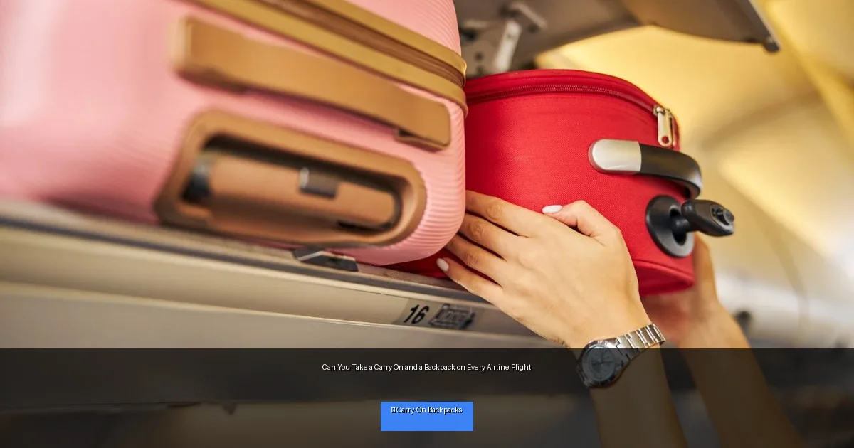 Can You Take a Carry On and a Backpack on Every Airline Flight