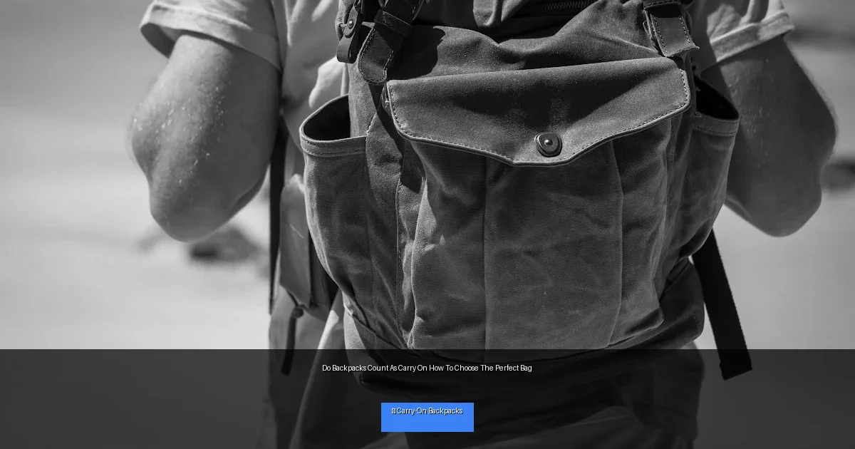 Do Backpacks Count As Carry On How To Choose The Perfect Bag