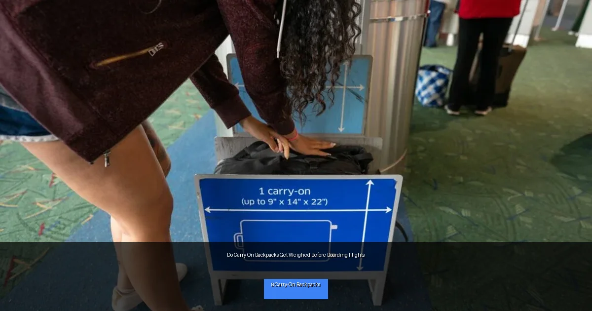Do Carry On Backpacks Get Weighed Before Boarding Flights