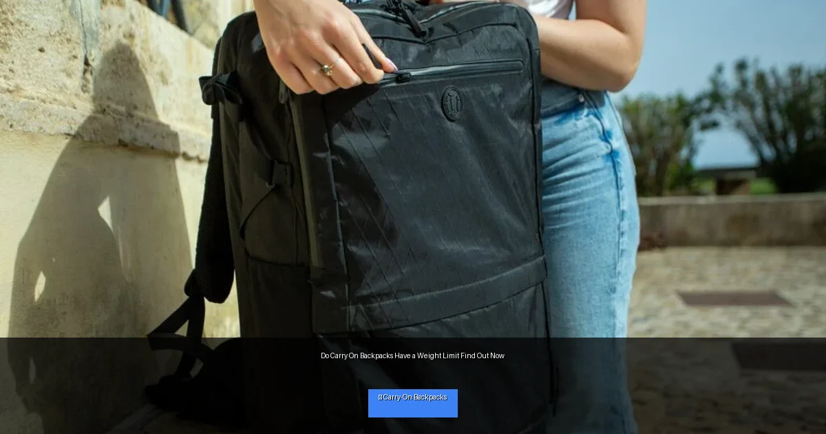 Do Carry On Backpacks Have a Weight Limit Find Out Now
