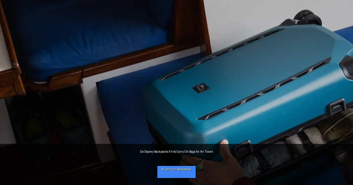 Do Osprey Backpacks Fit As Carry On Bags for Air Travel