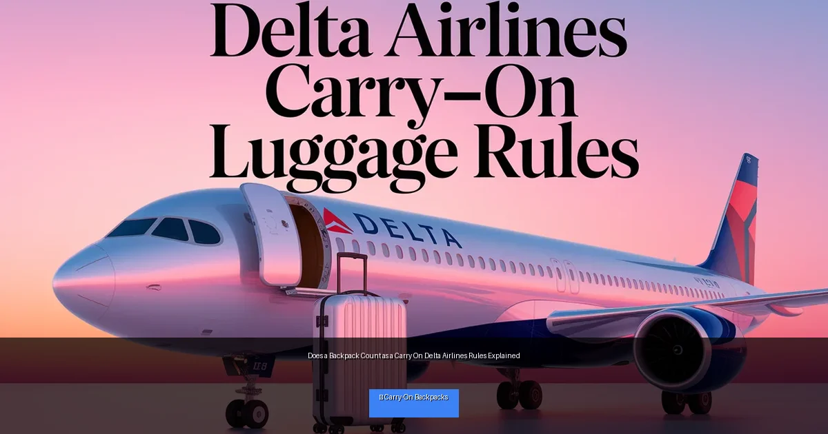 Does a Backpack Count as a Carry On Delta Airlines Rules Explained