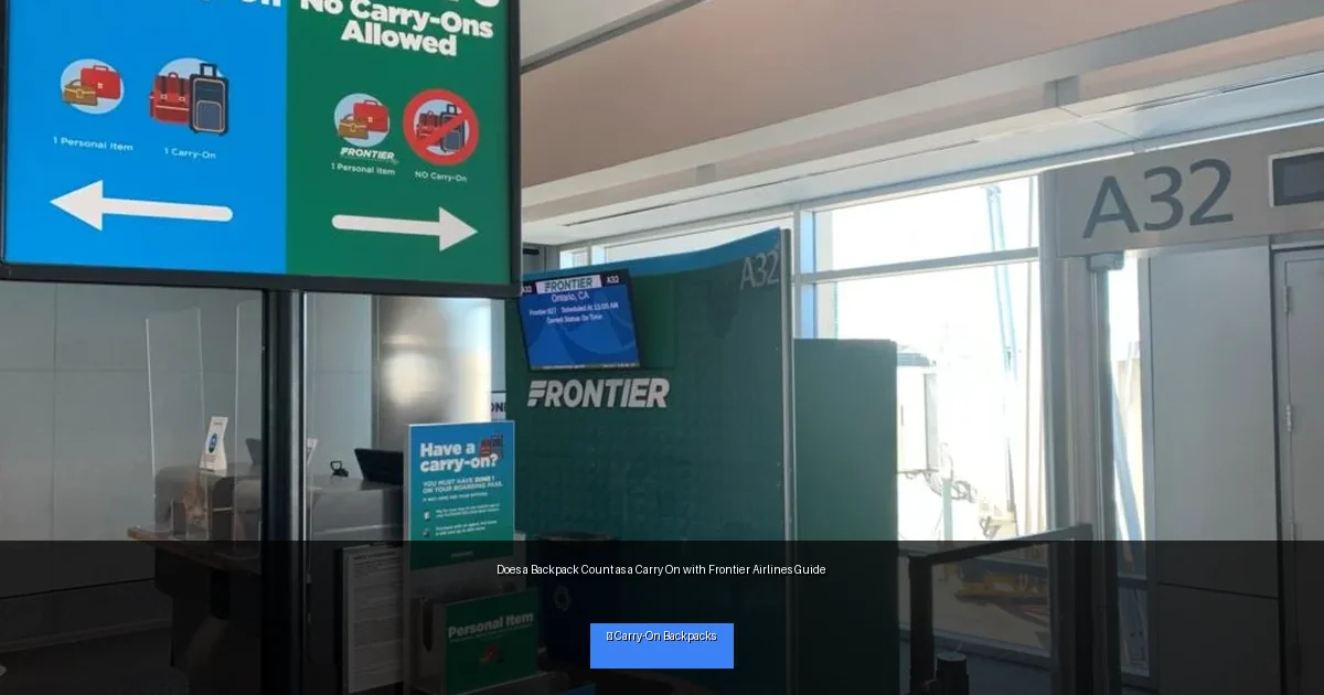 Does a Backpack Count as a Carry On with Frontier Airlines Guide