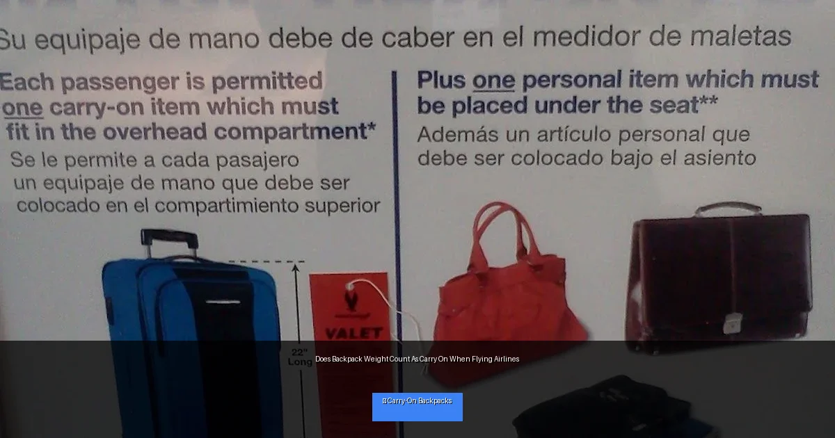 Does Backpack Weight Count As Carry On When Flying Airlines