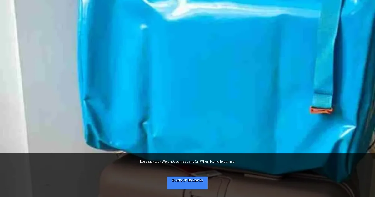 Does Backpack Weight Count as Carry On When Flying Explained