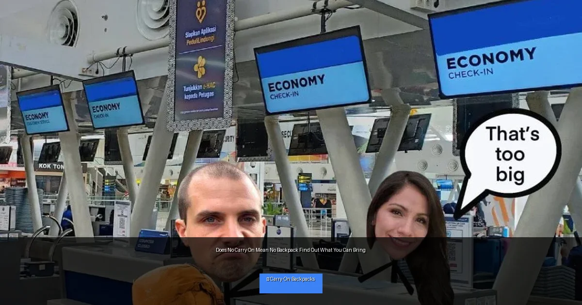 Does No Carry On Mean No Backpack Find Out What You Can Bring