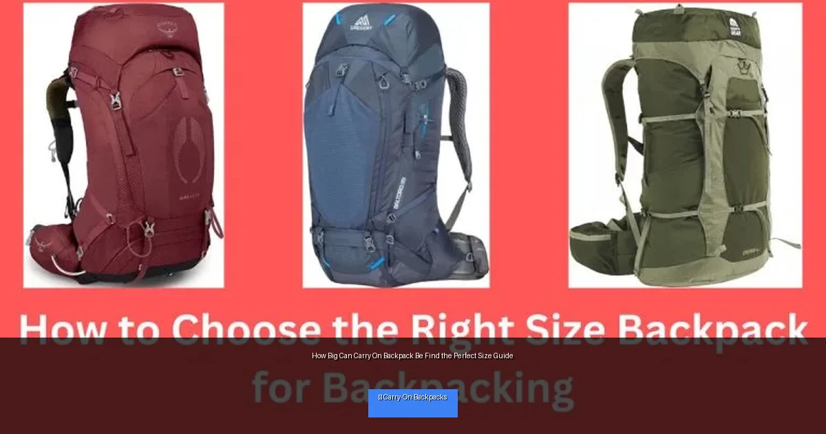How Big Can Carry On Backpack Be Find the Perfect Size Guide