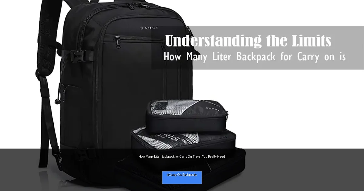 How Many Liter Backpack for Carry On Travel You Really Need