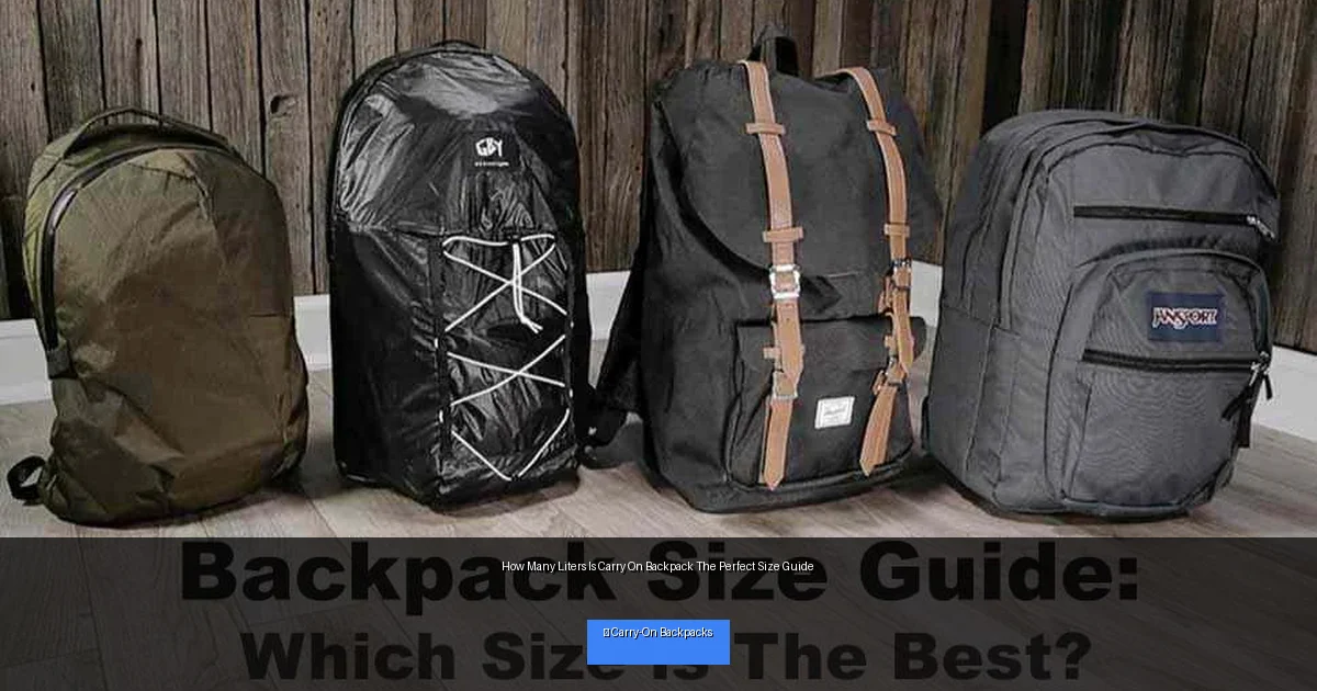 How Many Liters Is Carry On Backpack The Perfect Size Guide