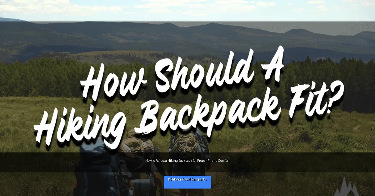 How to Adjust a Hiking Backpack for Proper Fit and Comfort