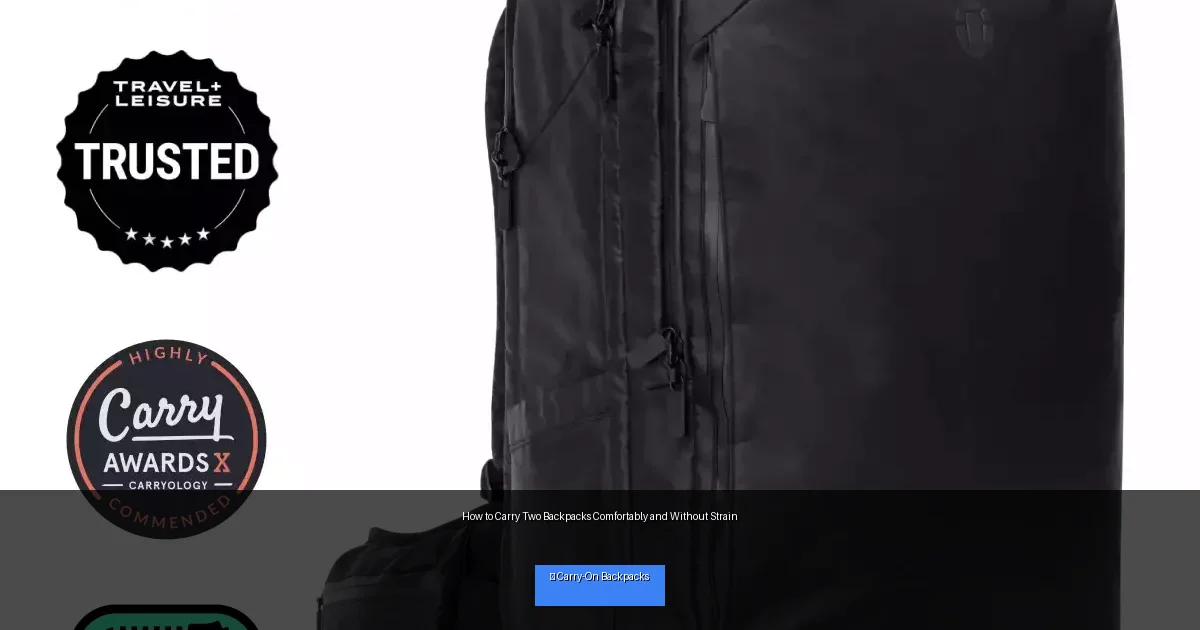 How to Carry Two Backpacks Comfortably and Without Strain