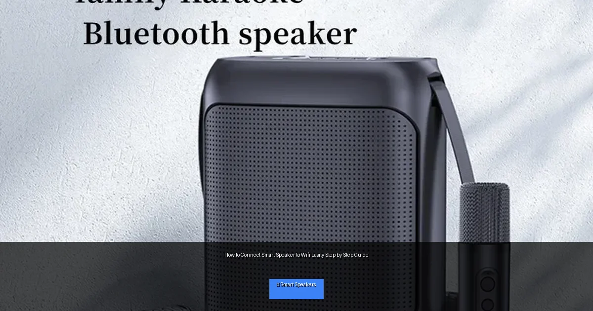 How to Connect Smart Speaker to Wifi Easily Step by Step Guide