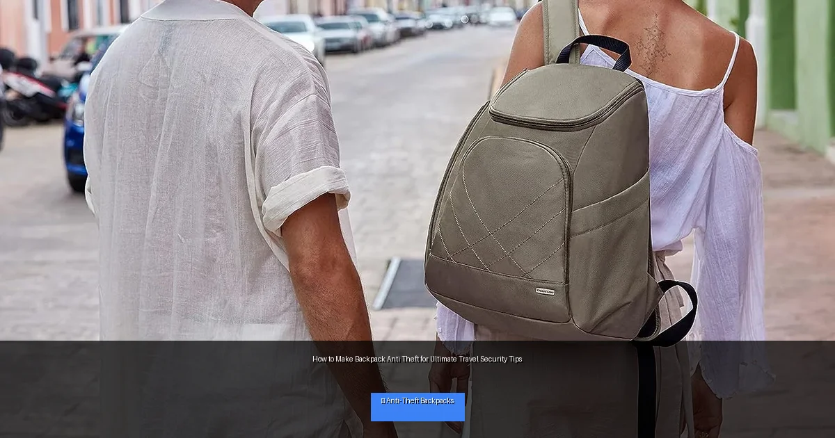 How to Make Backpack Anti Theft for Ultimate Travel Security Tips