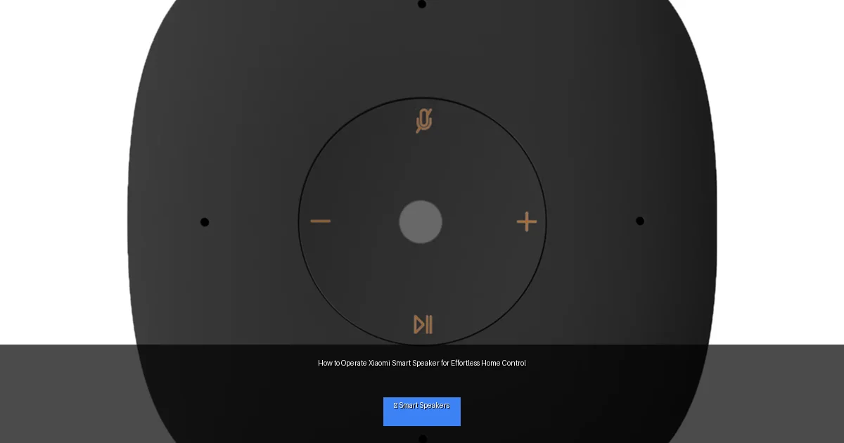 How to Operate Xiaomi Smart Speaker for Effortless Home Control