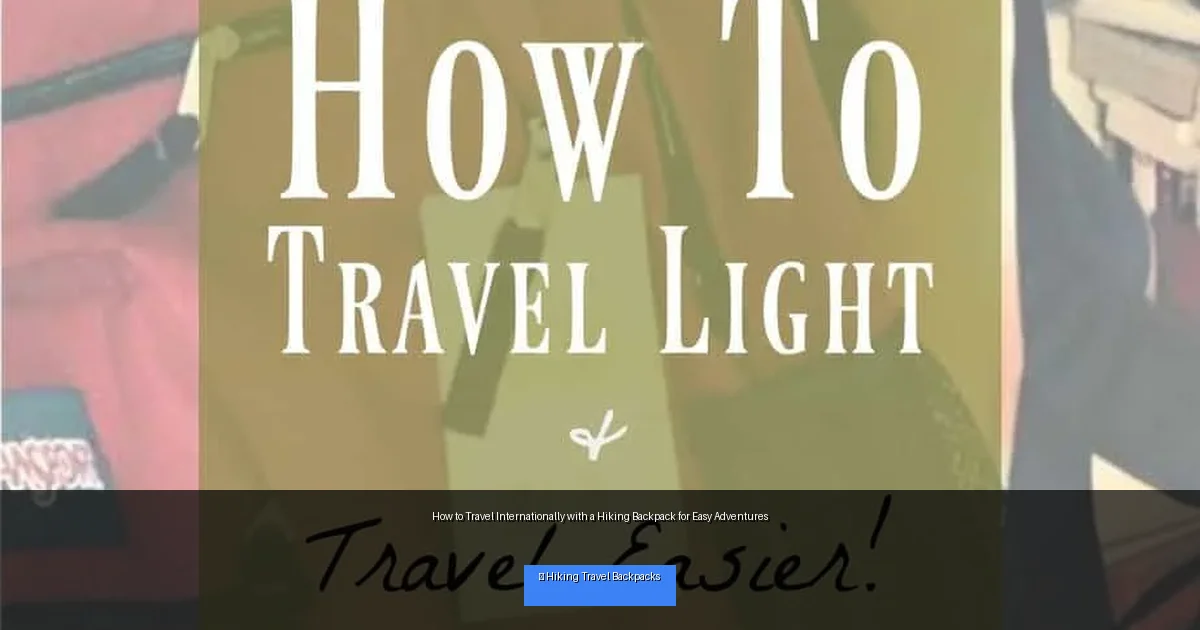 How to Travel Internationally with a Hiking Backpack for Easy Adventures