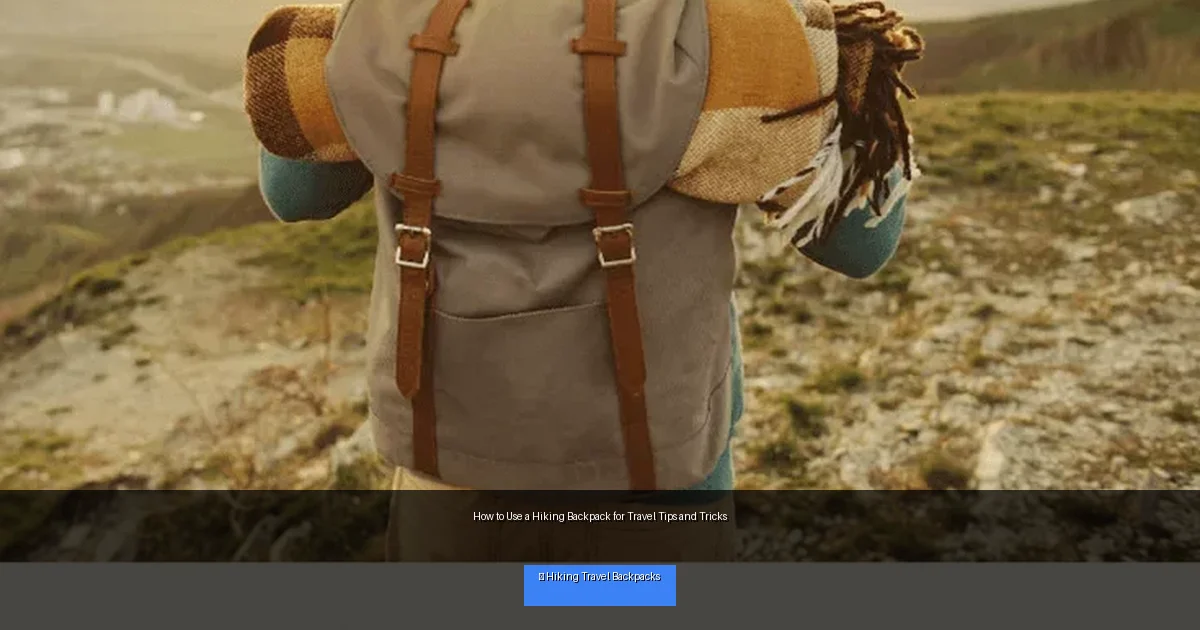 How to Use a Hiking Backpack for Travel Tips and Tricks