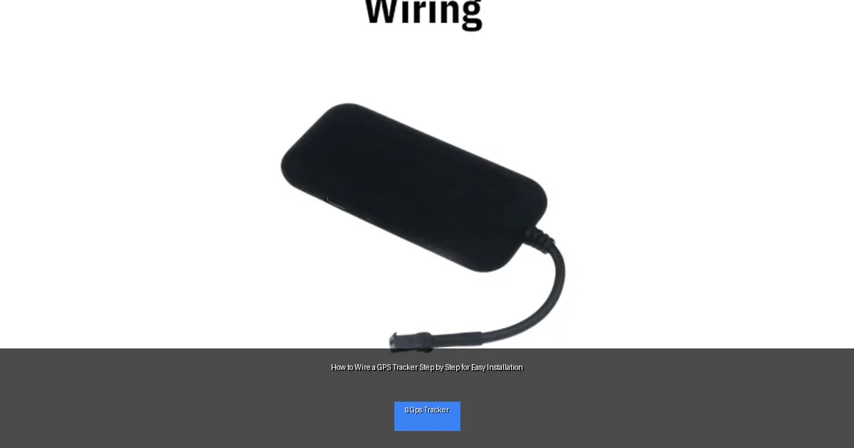 How to Wire a GPS Tracker Step by Step for Easy Installation