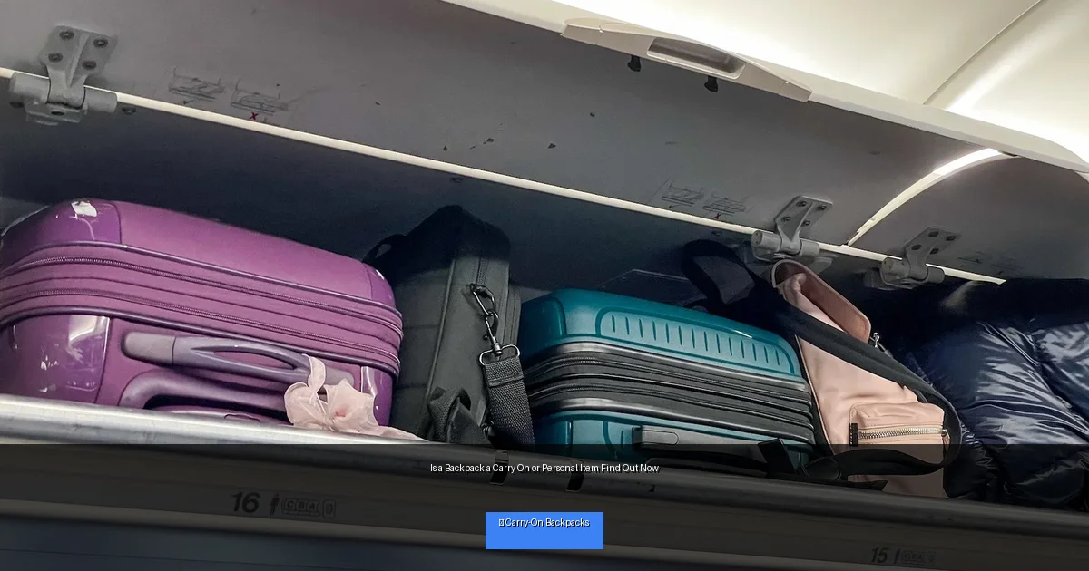 Is a Backpack a Carry On or Personal Item Find Out Now