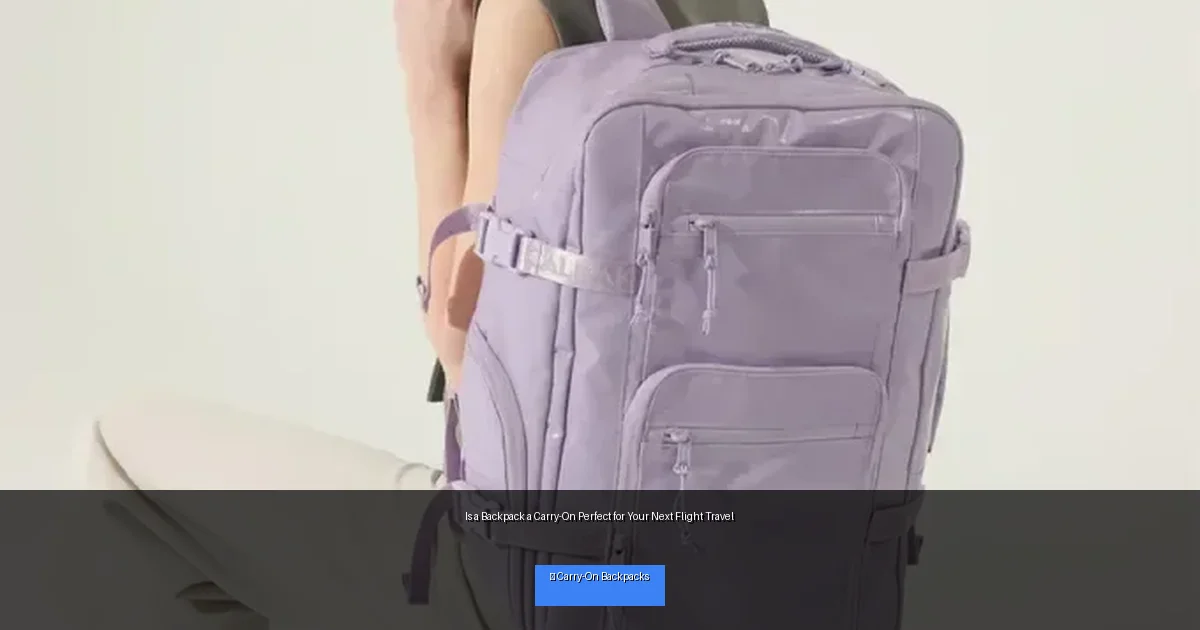 Is a Backpack a Carry-On Perfect for Your Next Flight Travel