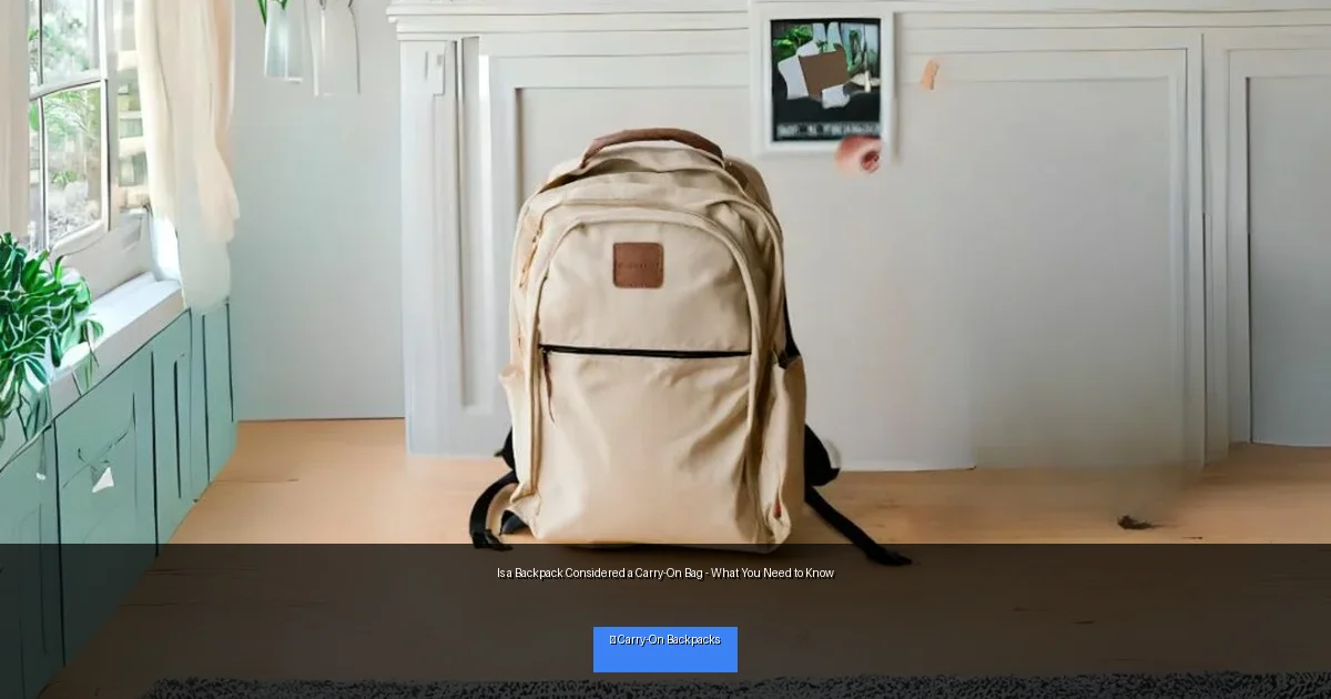 Is a Backpack Considered a Carry-On Bag - What You Need to Know