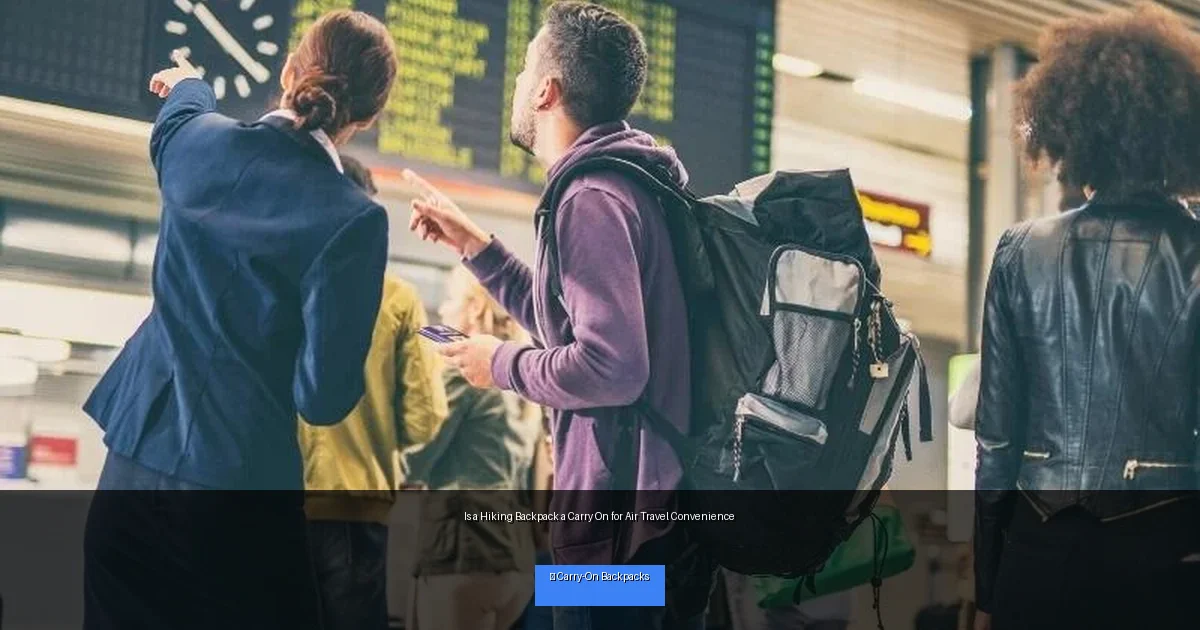 Is a Hiking Backpack a Carry On for Air Travel Convenience