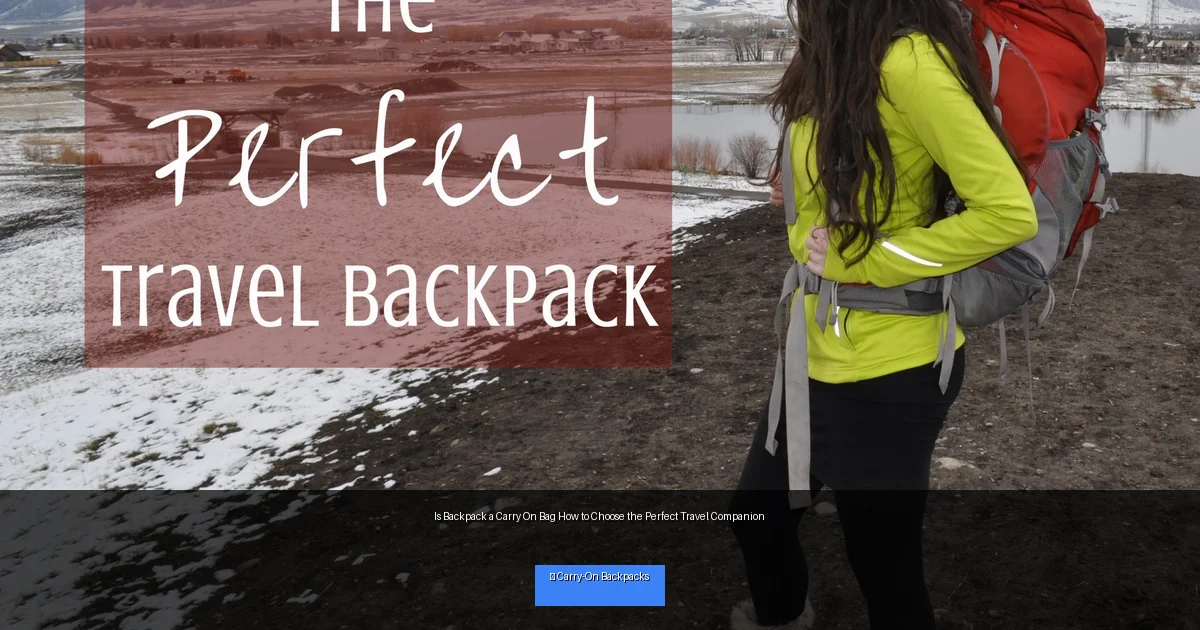 Is Backpack a Carry On Bag How to Choose the Perfect Travel Companion