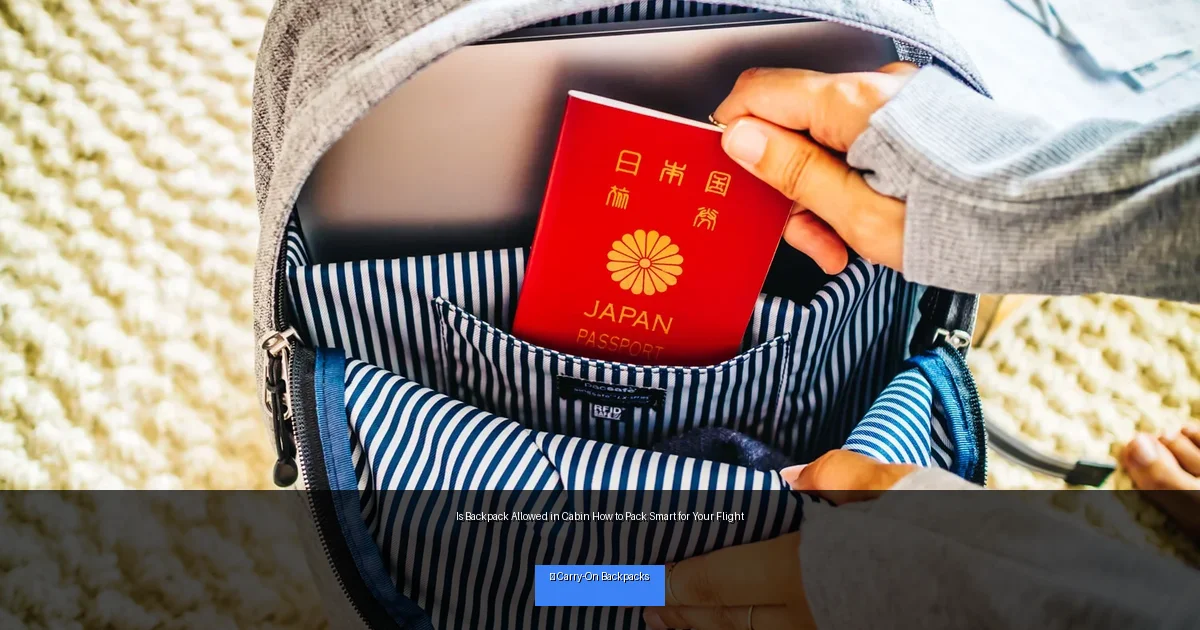 Is Backpack Allowed in Cabin How to Pack Smart for Your Flight