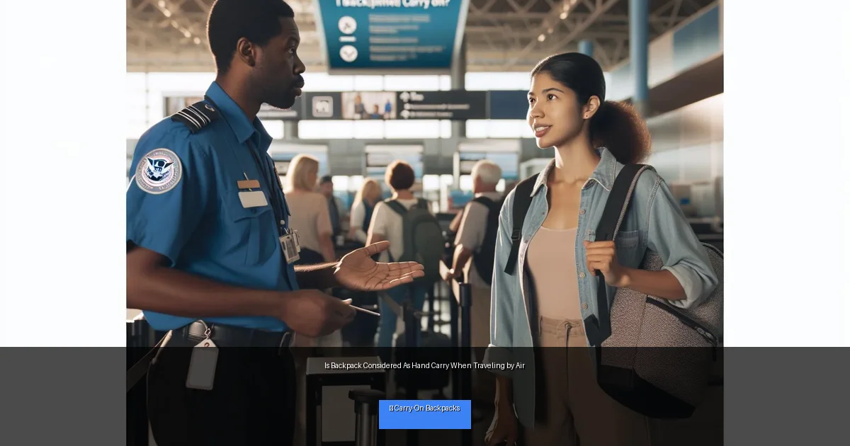 Is Backpack Considered As Hand Carry When Traveling by Air