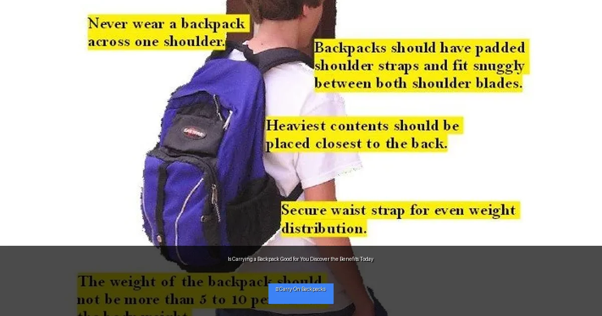 Is Carrying a Backpack Good for You Discover the Benefits Today