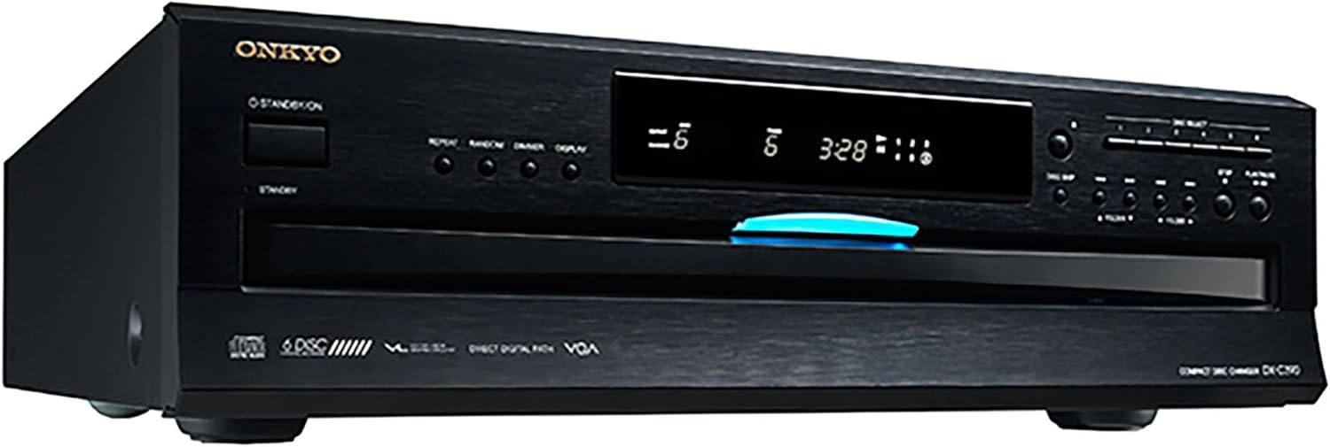Onkyo DXC390 6-Disc CD Changer, Black, Multi-CD Player for Home Audio