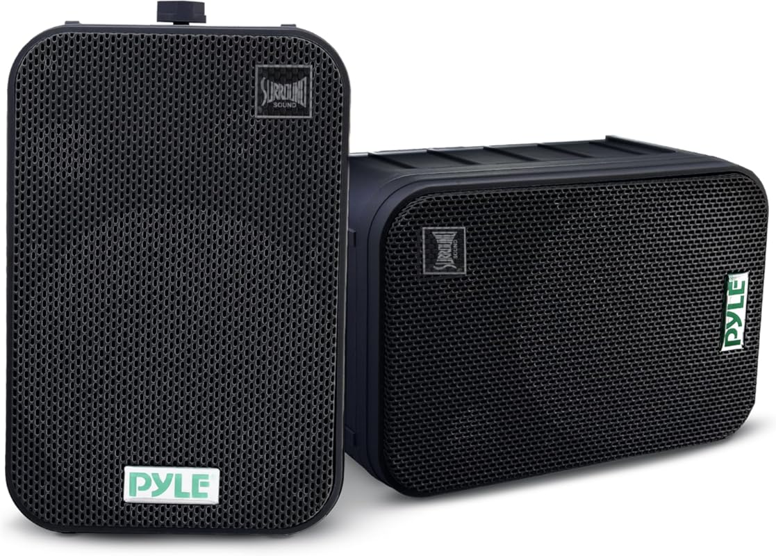 Pyle PDWR50B Dual 6.5 Inch Waterproof Outdoor Speaker System with Weat