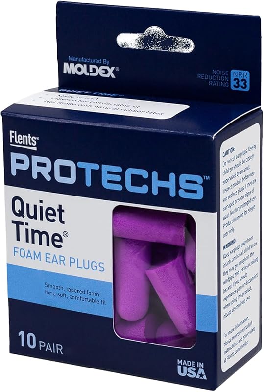 Flents Protechs Foam Ear Plugs 10 Pair with Case, 33dB NRR for Sleepin