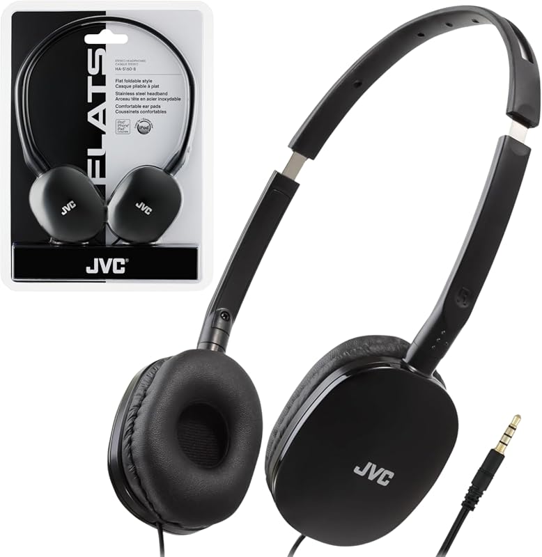 JVC Flats On-Ear Wired Headphones with Flat Foldable Design, 30mm Driv