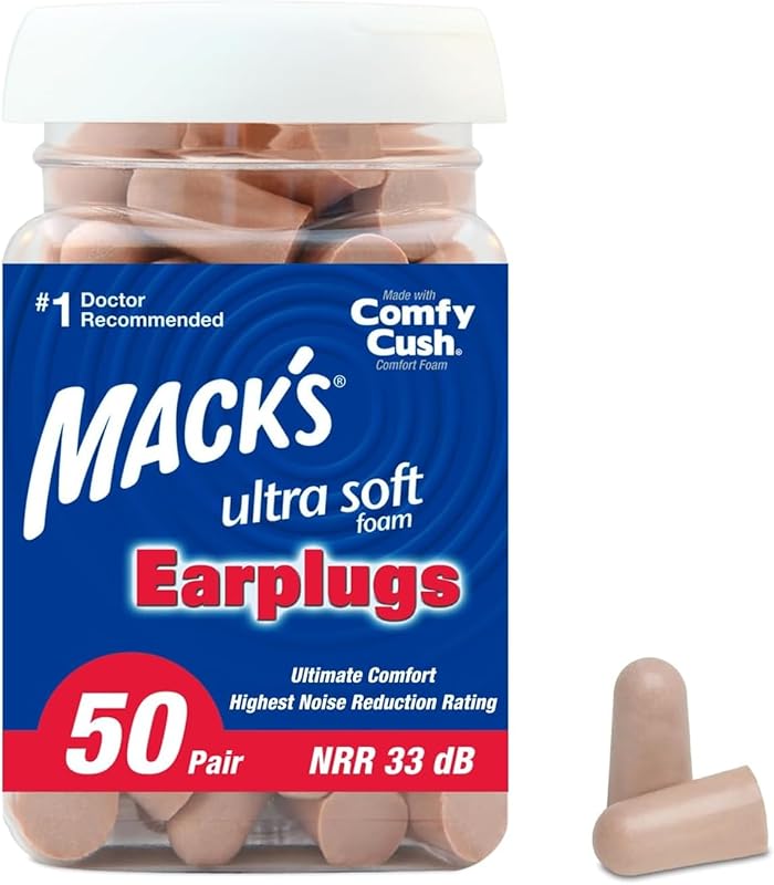Mack's Ultra Soft Foam Earplugs 50 Pair with 33dB NRR for Sleeping, Sn