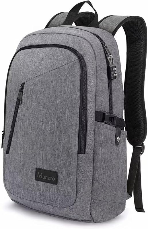 Mancro Water Resistant Anti-Theft Laptop Backpack with Lock for Men, B