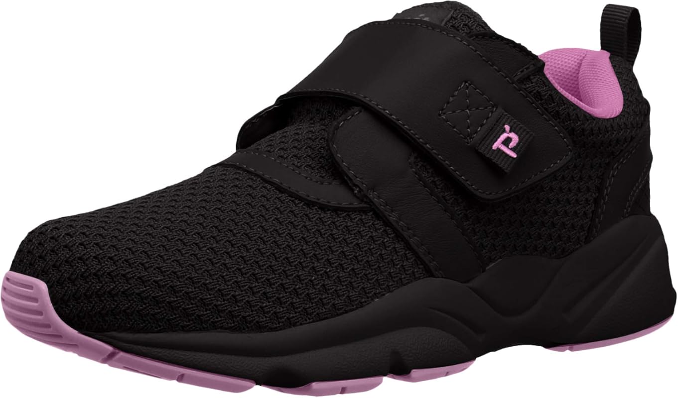 Propet Women's Stability Strap Walking Sneakers in Black for Enhanced 