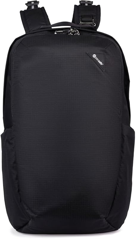Pacsafe Vibe 25L Black Anti-Theft Travel Backpack with Secure Lock and