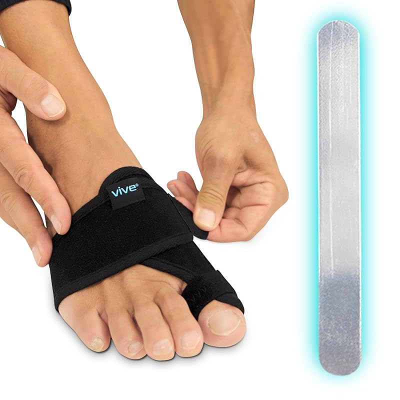 Vive Bunion Brace Pair for Big Toe Correction and Joint Pain Relief wi